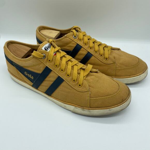 Gola Other - Gola Men's size 12 Gold Yellow Navy Comet Canvas Trainers Sneakers Retro Preppy